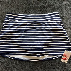 Womens Lands End Navy blue/ white (NOT black) swim skirt, size 12, NWT.